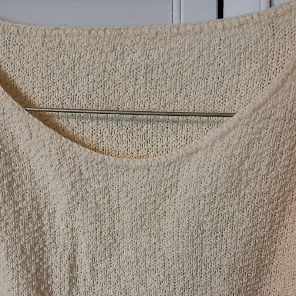 Yellow and White Crew Neck Color Block Sweater - Picture 3 of 4